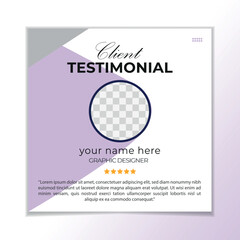 Modern clean clients testimonial or client feedback review design with organic shape.