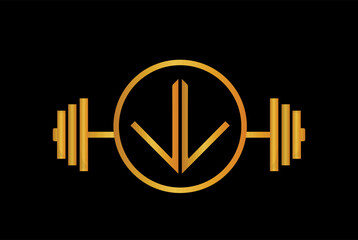 Letter L, LL Royal gym logo vector with circle - Fitness Gym logo with letter L or LL.