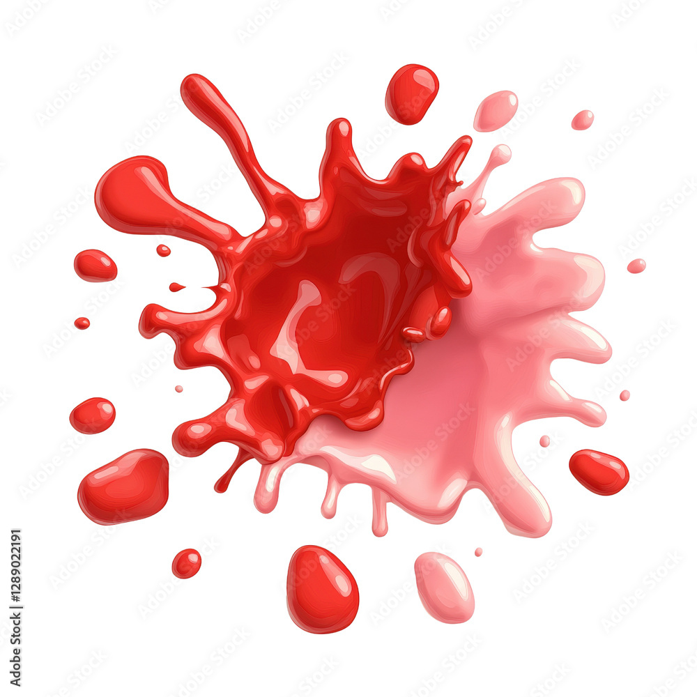 Poster red liquid splashing against a black background creating dynamic artistic visual effects isolated on