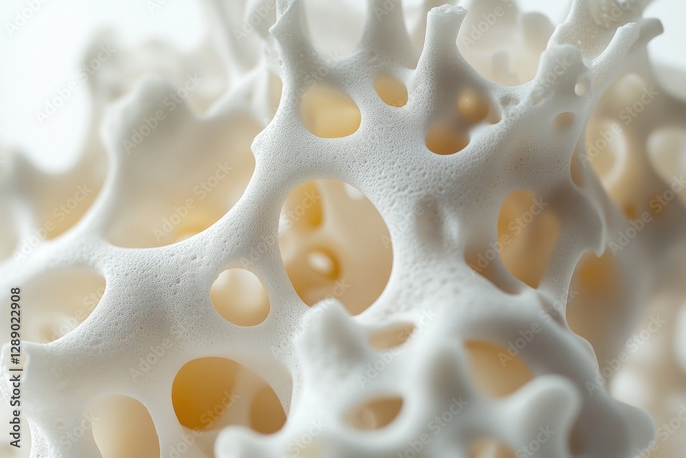 Poster A close-up shot of a white object with numerous holes, suitable for use as an abstract background or to illustrate a concept