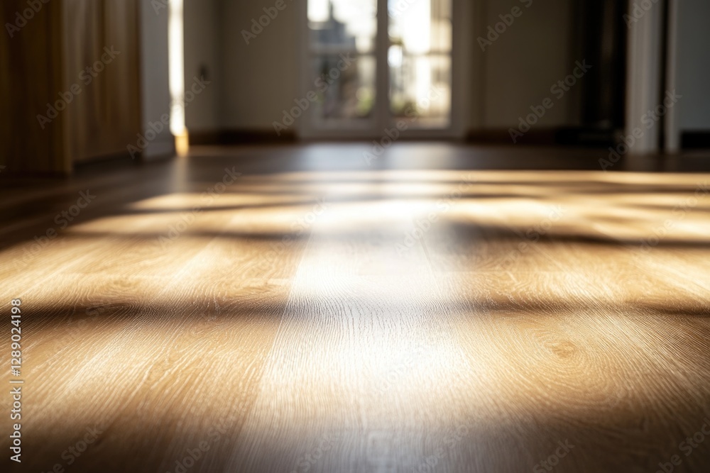 Poster a wooden floor with a window in the background