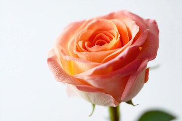 Fototapeta premium A single pink rose sits in a vase on a table, perfect for any occasion