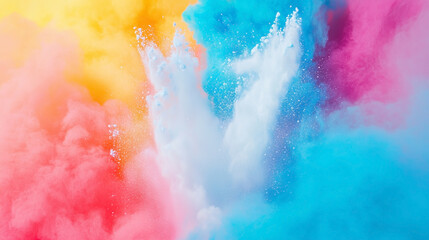 Fototapeta premium A colorful explosion of smoke and dust