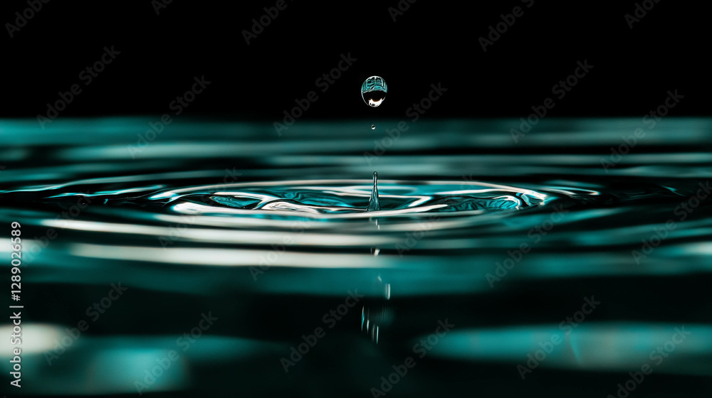 Aufkleber Captivating water droplets and light patterns for tranquil design projects
