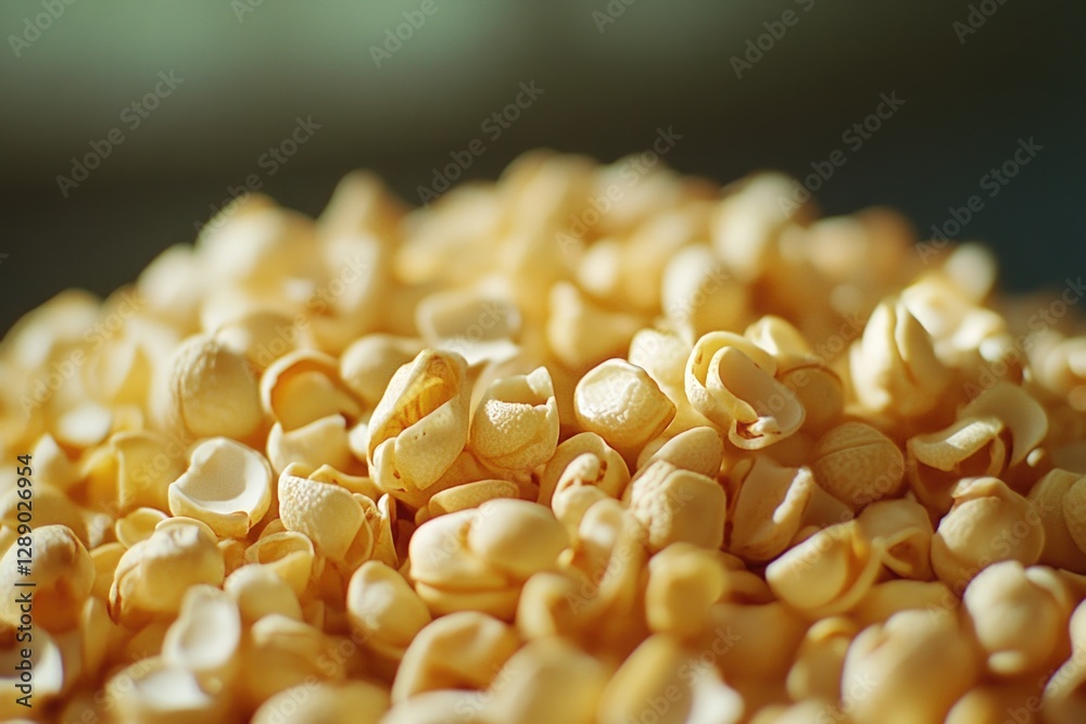 Poster a high-angle view of stacked food items on a plate or table
