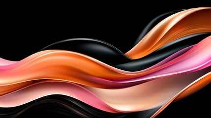 A long, curvy line of colors, including orange, black, and pink. The colors are arranged in a way that creates a sense of movement and energy. The image is abstract and open to interpretation