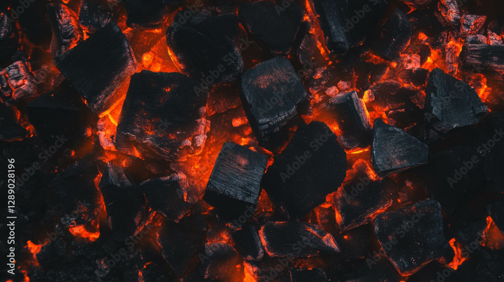 Poster glowing charcoal background with bright fiery embers for atmospheric design