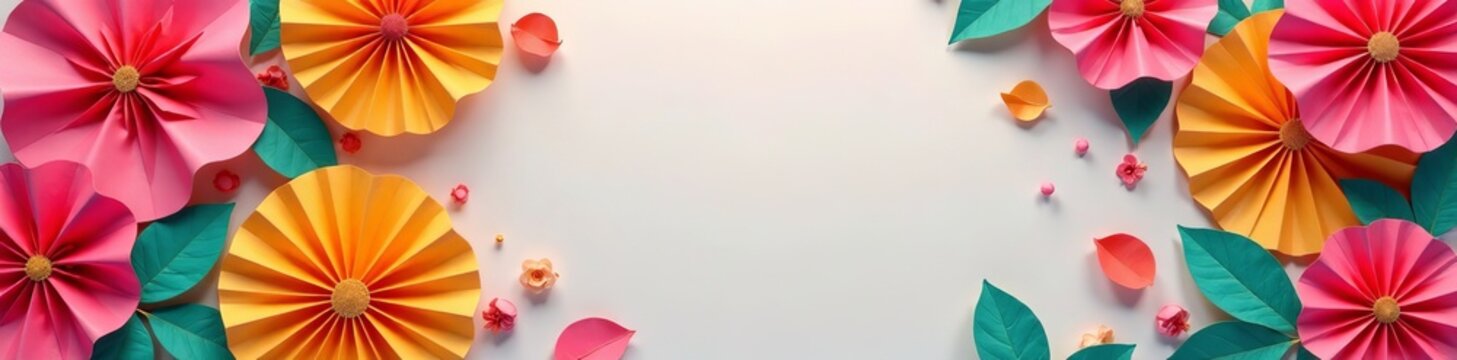 Bright and colorful rosettes paper backdrop for party invitations, colorful, backdrop