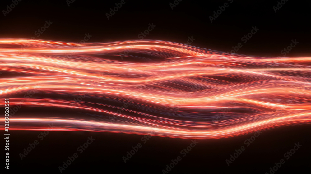 Poster dynamic light trails and fire sparks on black background for abstract design and inspiration