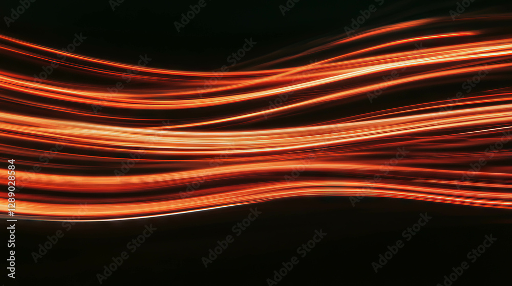 Poster Dynamic light trails in motion creating vibrant fire sparks background