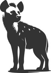 A hyena standing still, ears twitching vector animal silhouette