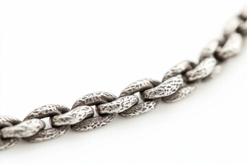 Obraz premium Dirty Jewelry with Strong Links: Silver Chain in Real Condition