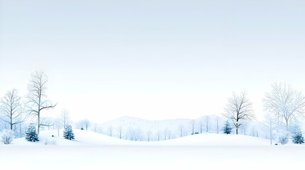 Serene Winter Landscape with Snow Covered Trees