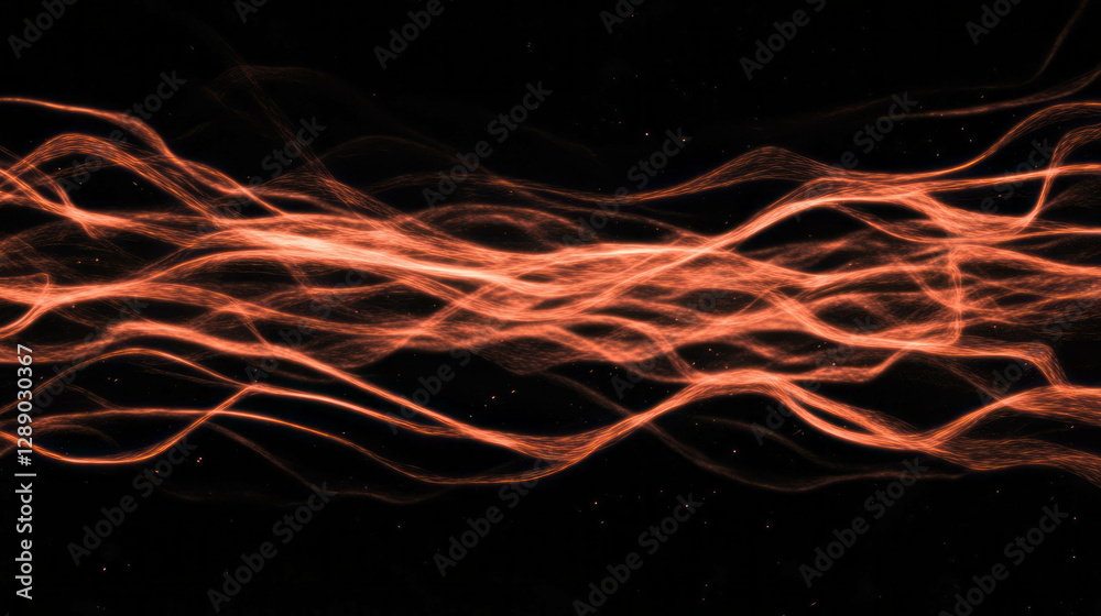 Poster fire sparks forming intricate patterns against dark background for artistic design