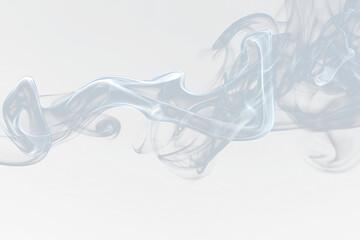 Abstract white smoke swirls on Transparent  background. (9)