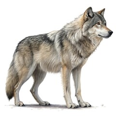 wolf in front of white background