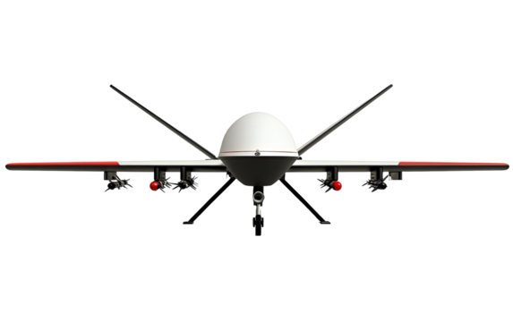 Automatic drone missile on transparent or white background,png - Powered by Adobe