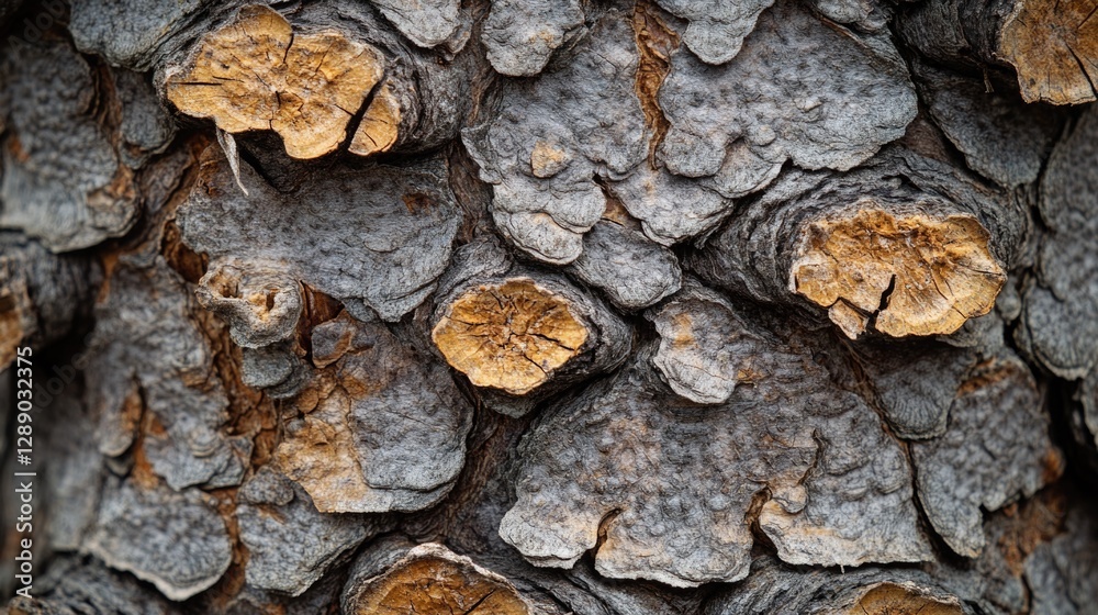 Poster Close-up shot of a pine tree trunk with bark and texture visible