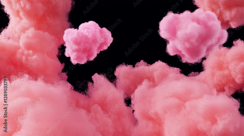 Aufkleber dreamy background with floating cotton candy clouds for creative design