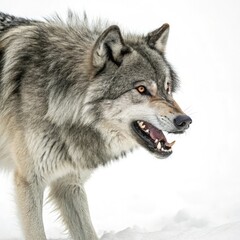 wolf in front of white background