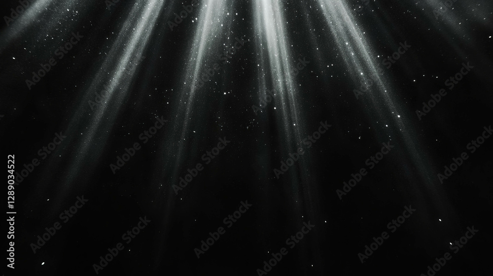 Poster ethereal scene of floating dust motes in subtle light beams for tranquil background design