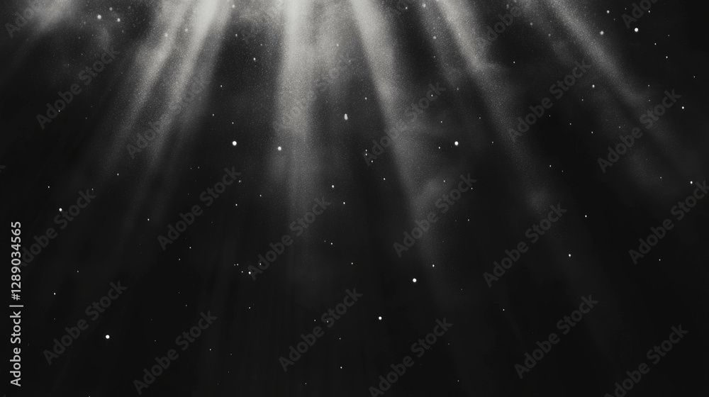 Aufkleber Ethereal scene of floating dust particles in gentle light with atmospheric glow