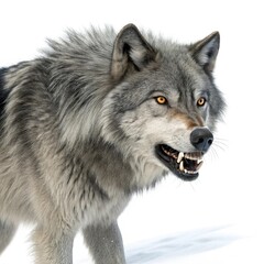 wolf in front of white background