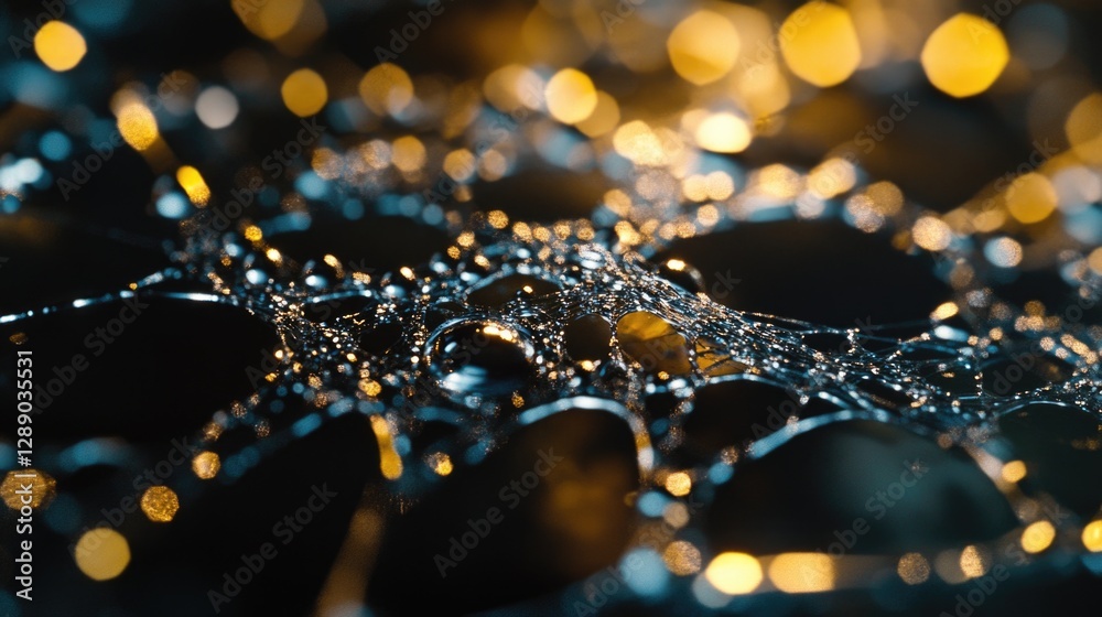 Poster a detailed view of multiple water droplets