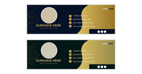 Modern and minimalist email signature ,email footer template,corporate email signature template design or business email signature with an author photo place modern and minimal layout.