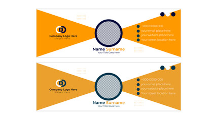 Modern and minimalist email signature ,email footer template,corporate email signature template design or business email signature with an author photo place modern and minimal layout.