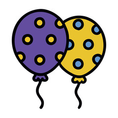 Carnival decorative balloons icon