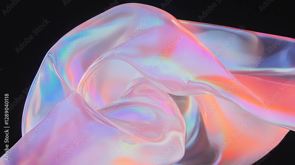 Poster iridescent soap bubbles floating on dark background for creative design