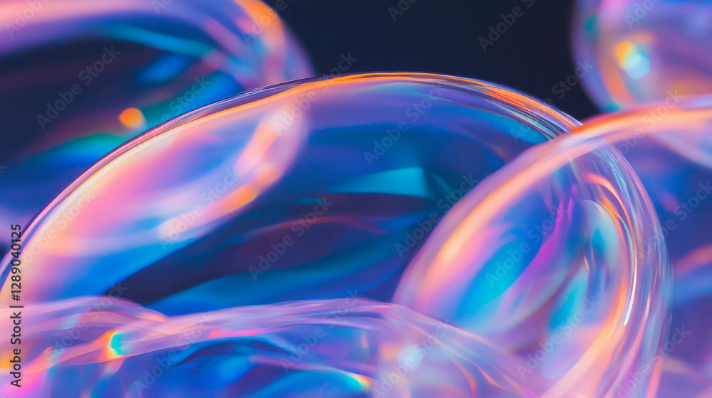 Aufkleber iridescent soap bubbles background with vibrant colors for design