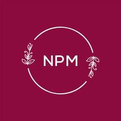 NPM Letter Initial Logo Design Template Vector Illustration