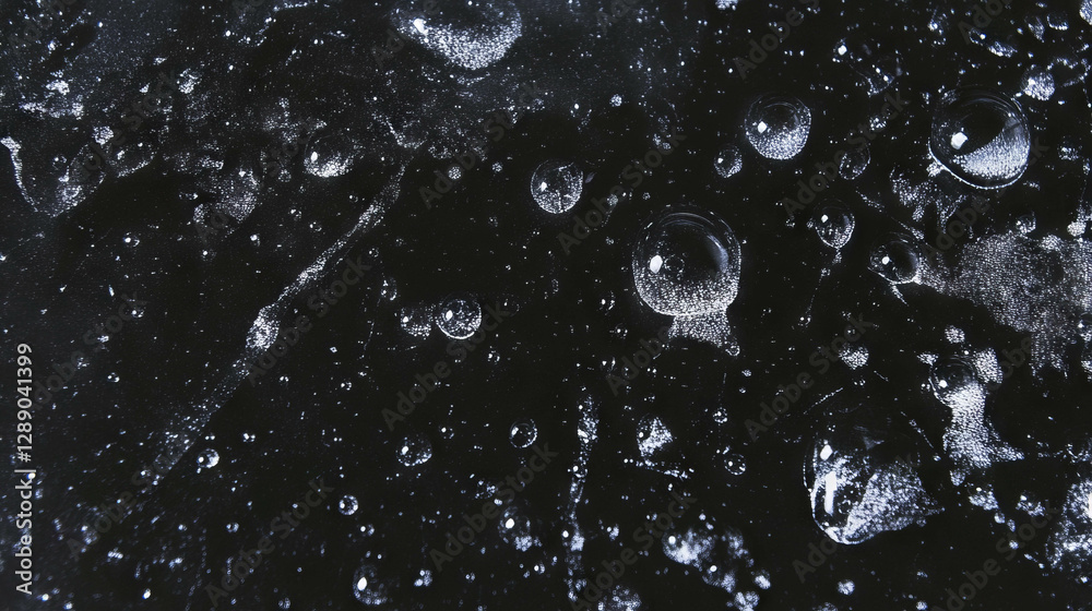 Aufkleber Frozen dew drops on spider web creating intricate patterns of nature