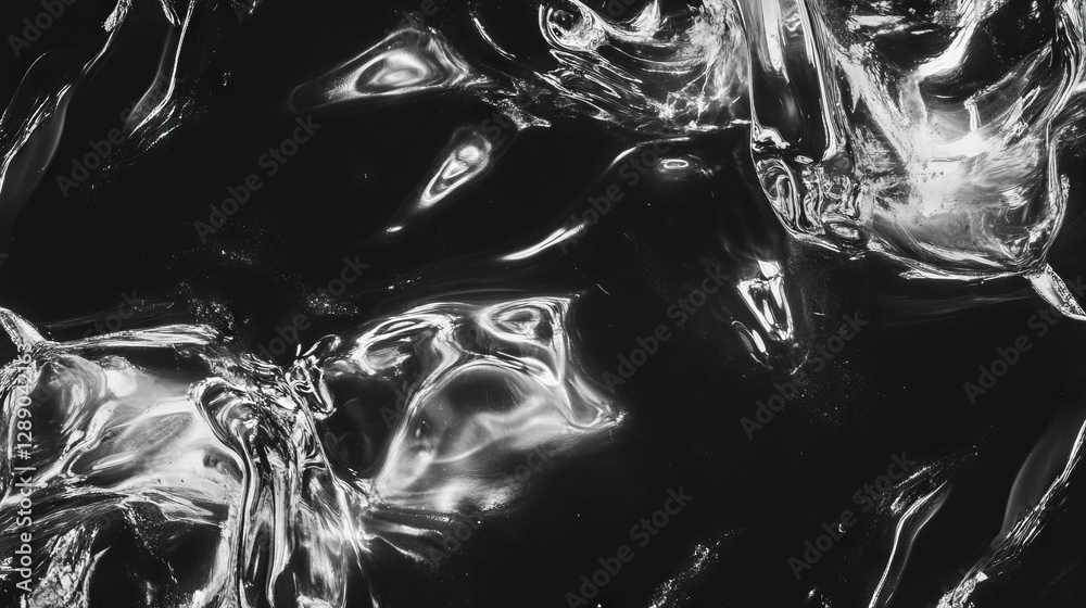 Poster abstract background of frozen water with ripples and light reflection