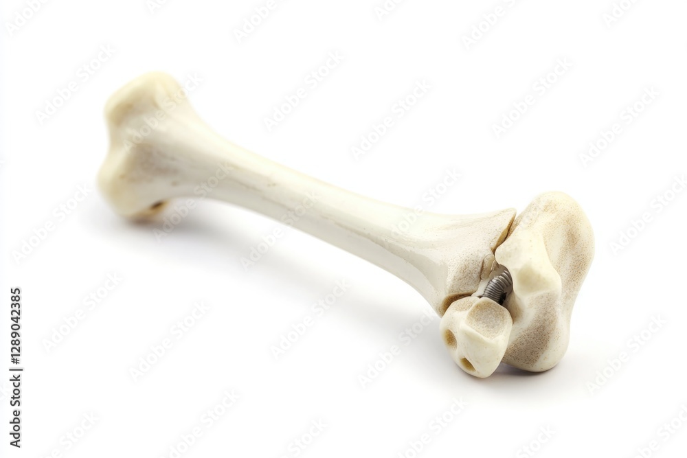 Aufkleber A close-up view of a single bone on a white surface, suitable for medical or forensic uses