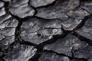 A close-up shot of a cracked surface with rough texture and worn-out appearance