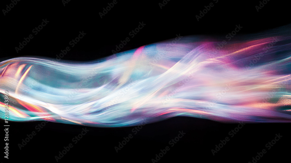 Poster abstract hyperspace motion with blurred light streaks for sci-fi themes