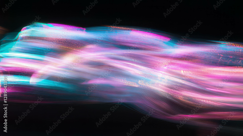 Poster futuristic hyperspace jump background with vibrant blurred motion for science fiction themes