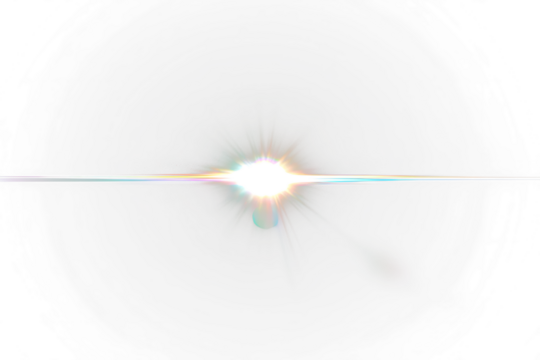 Bright lens flare on Transparent  background.
