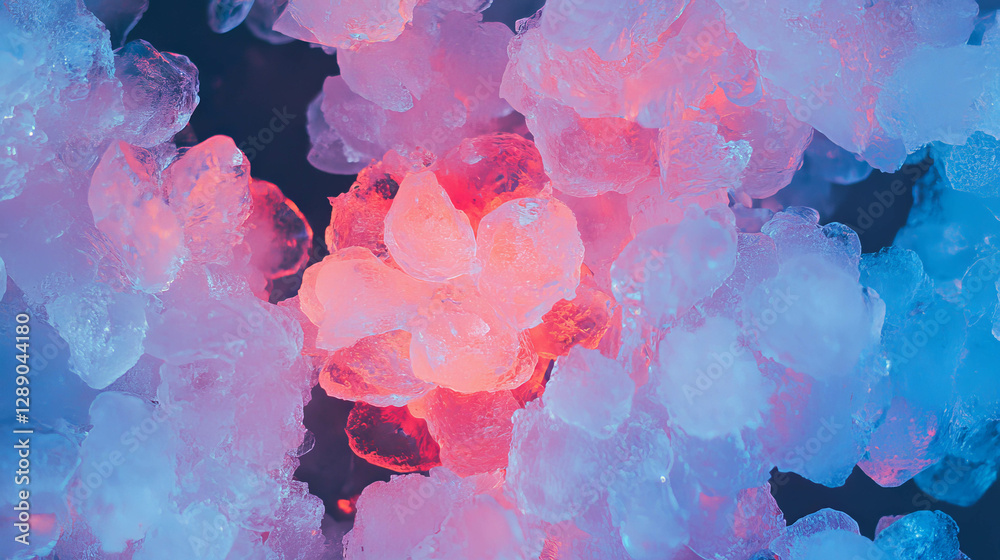 Poster captivating frozen floral patterns with ice background for winter themes