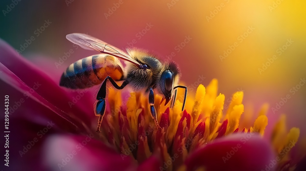 Wall mural bee on flower