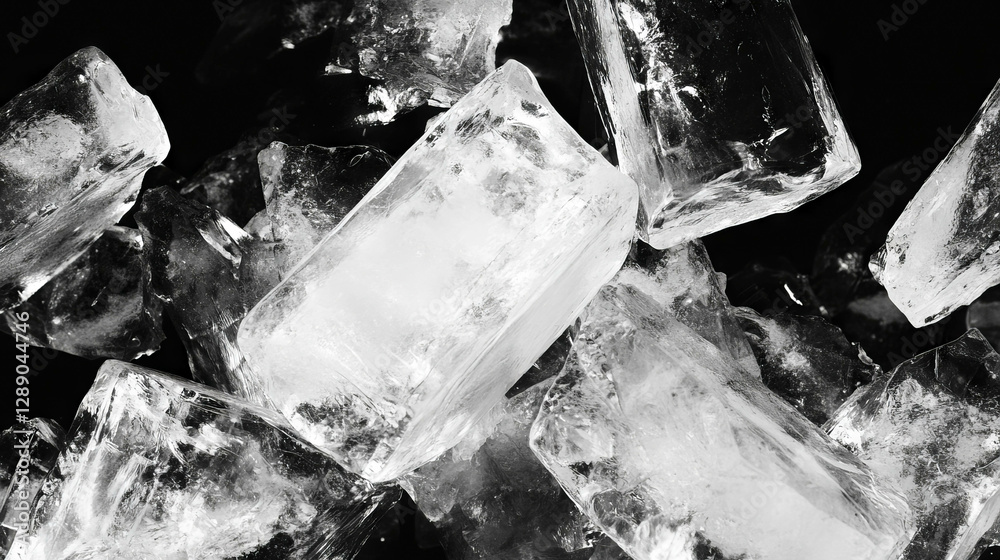 Poster Abstract ice shards pattern on dark background for creative design