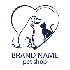 Obraz premium creative logo design Dog and Cat vector template