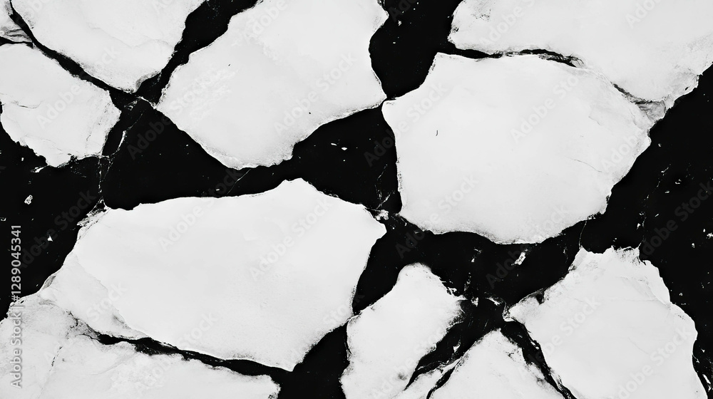 Poster cracked ice patterns with dark shadows for winter themes and design
