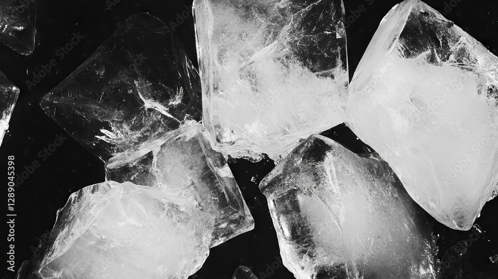 Poster cracked ice background with dark inclusions for cool texture and design