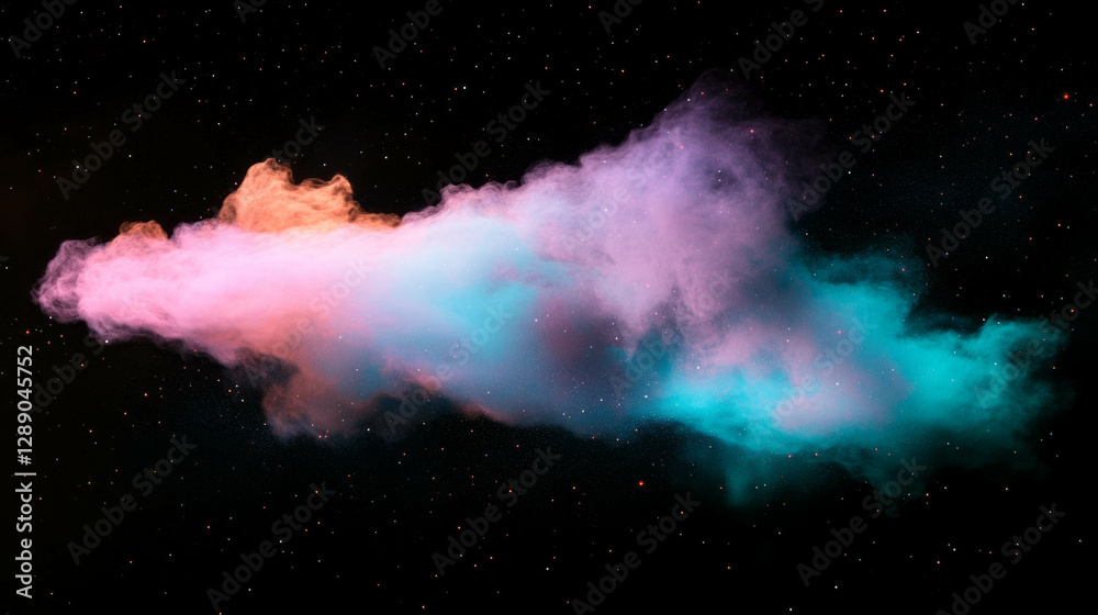 Poster ethereal interstellar dust cloud in cosmic nebula setting
