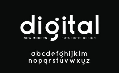 Abstract scifi futuristic alphabet font. digital space typography vector illustration design
