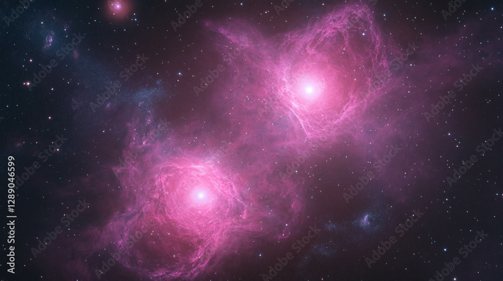 Poster cosmic phenomenon with neutron stars and gravitational waves in deep space
